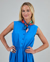 Sleeveless Shirt Dress Blue