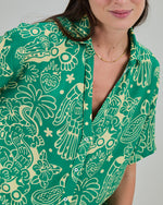 Asis Percales Crocodylus Oversize Cropped Blouse Green