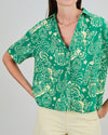 Asis Percales Crocodylus Oversize Cropped Blouse Green