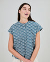 Asis Percales Daisy Sleeveless Blouse Blue