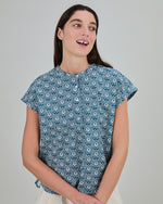 Asis Percales Daisy Sleeveless Blouse Blue