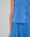 Checks Button Up Blouse Blue