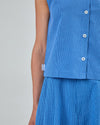 Checks Button Up Blouse Blue