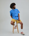 Asis Percales Daisy Checks Boxy Shirt Blue