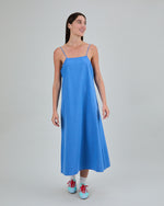 Checks Strappy Straight Dress Blue