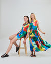 Maxi Flowers Sleeveless Shirt Dress