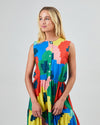Maxi Flowers Sleeveless Shirt Dress