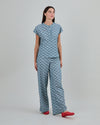 Asis Percales Daisy Wide Leg Pants Blue