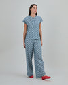 Asis Percales Daisy Wide Leg Pants Blue