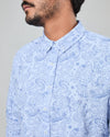 Asis Percales Crocodylus Regular Shirt Blue