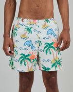 Tropical Pixel Swimwear Ecru