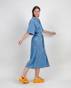 Washed Denim Shirt Dress Blue