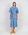 Washed Denim Shirt Dress Blue