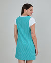 Denim Stripes Pichi Shorts Dress Green