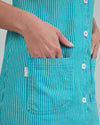 Denim Stripes Pichi Shorts Dress Green