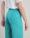 Denim Stripes Straight Leg Pants Green