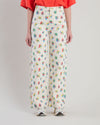 Mini Flower Straight Leg Pants Ecru