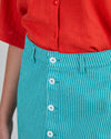 Denim Stripes Mini Skirt Green