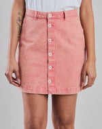 Washed Denim Mini Skirt Pink