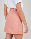 Washed Denim Mini Skirt Pink
