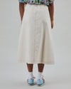 Denim Slub Midi Skirt Ecru