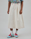 Denim Slub Midi Skirt Ecru