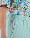 Elastic Comfy Midi Skirt Light Green