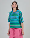 Stripes Boxy Tee Blue
