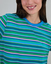 Stripes Boxy Tee Blue