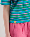 Stripes Boxy Tee Blue