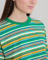 Stripes Boxy Tee Green