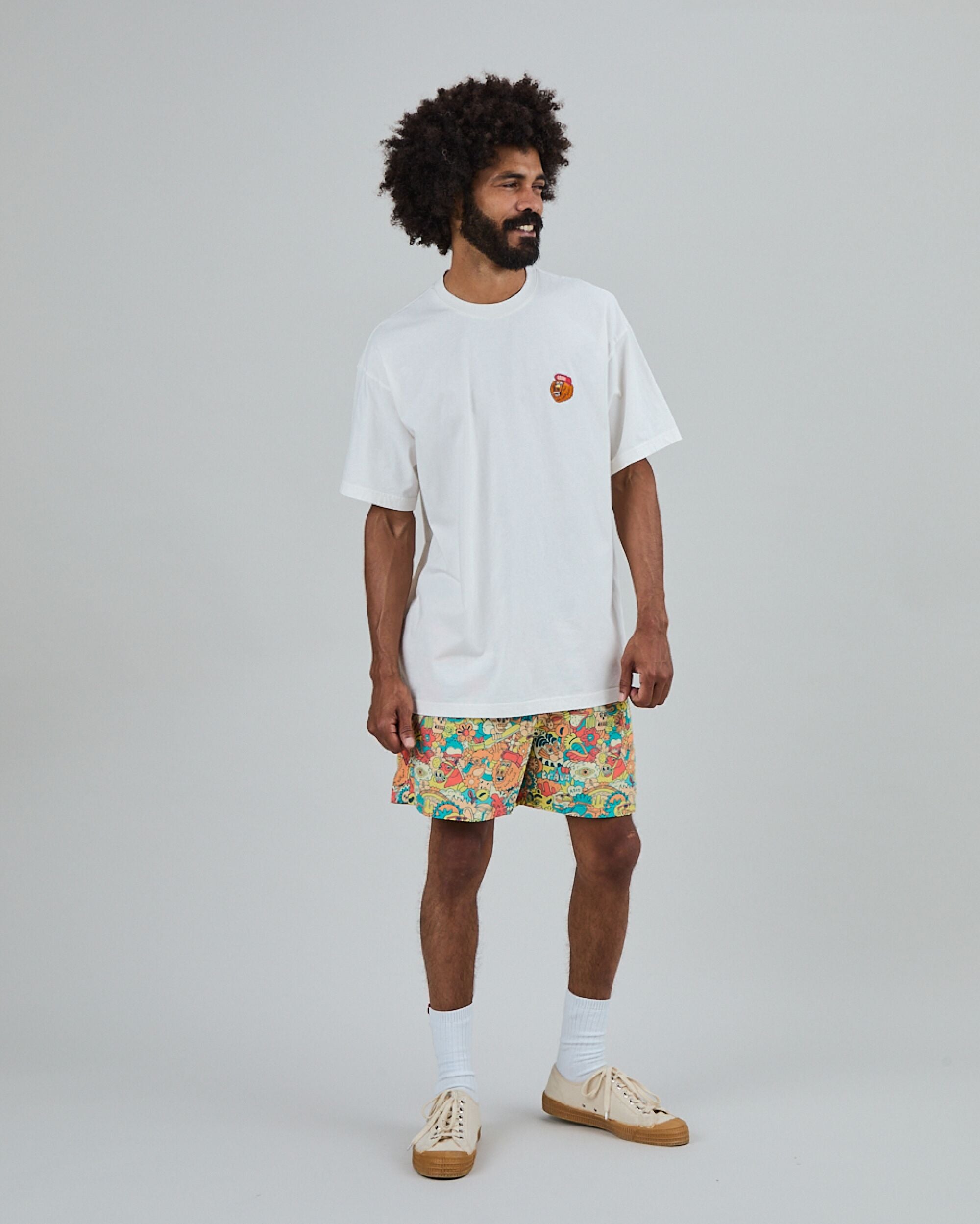 Asis Percales Party Animal Oversize T-Shirt White