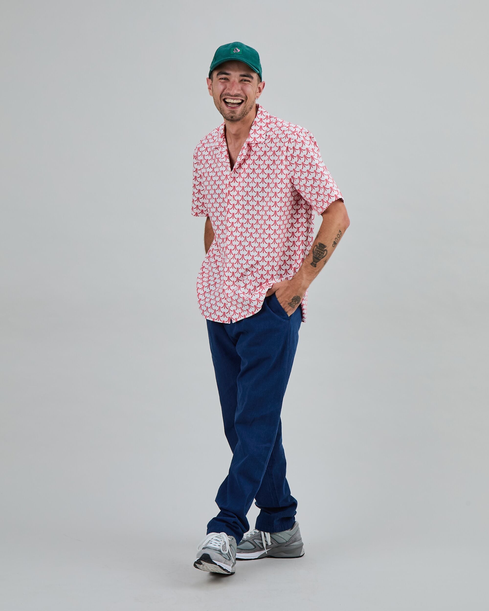 Atari Monogram Aloha Shirt Red