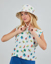 Mini flower bucket hat Ecru