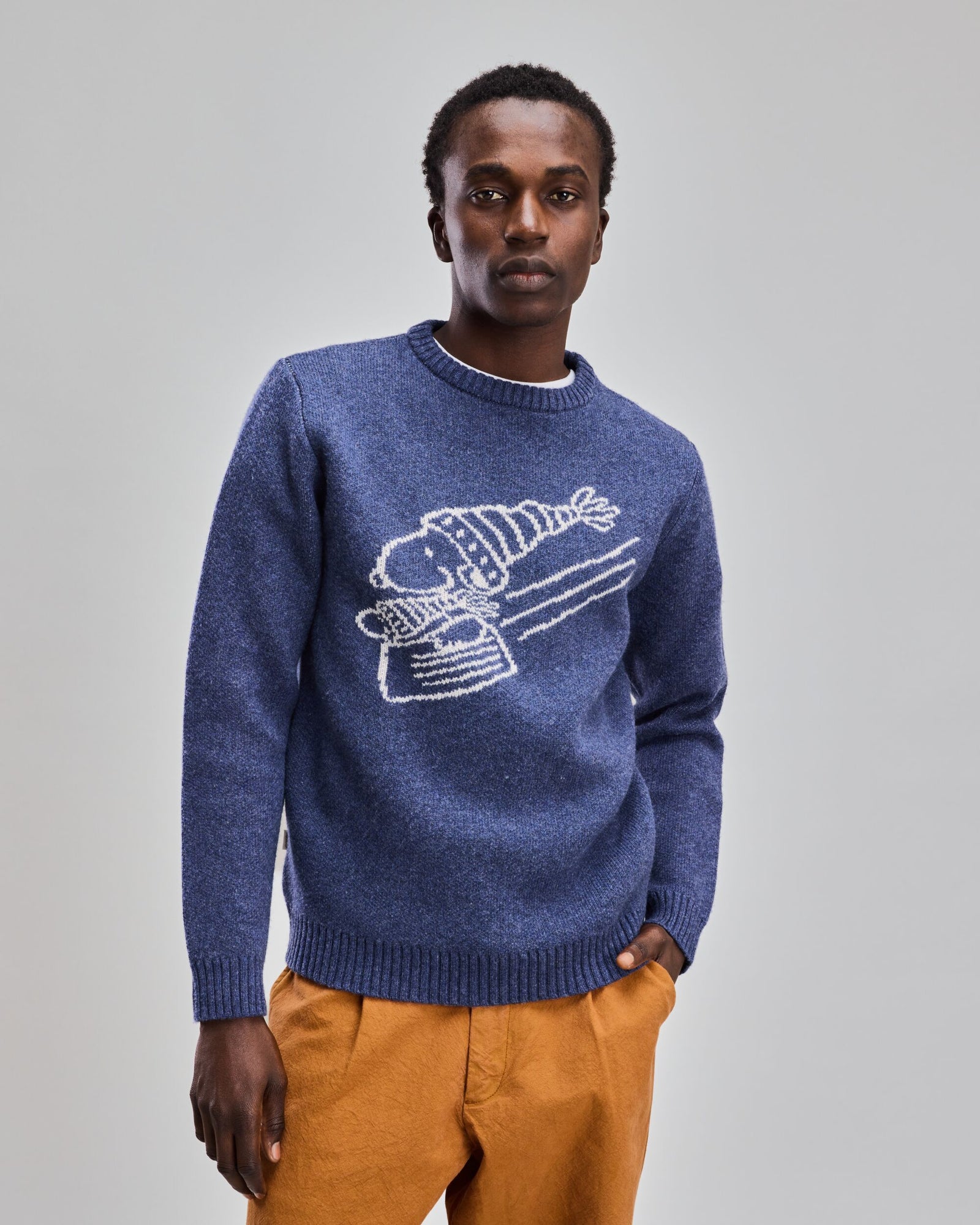 Peanuts Snowy Wool Sweater Blue