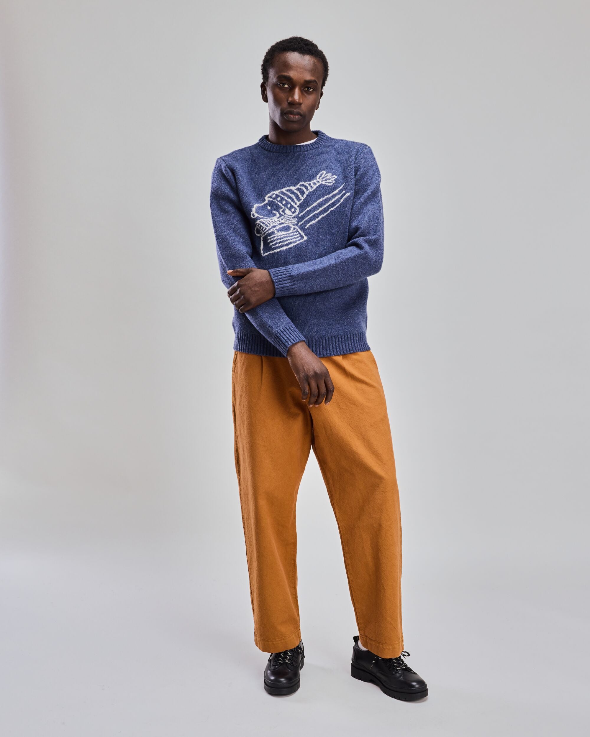 Peanuts Snowy Wool Sweater Blue