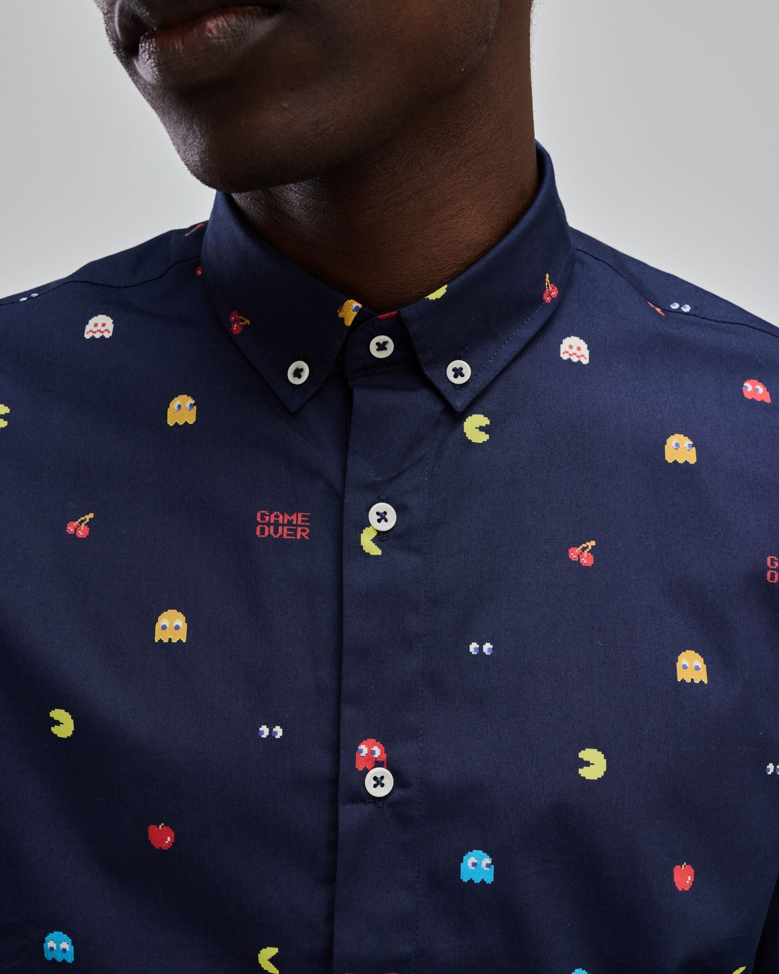PAC-MAN  Classic Long Sleeve Shirt Blue