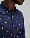 PAC-MAN  Classic Long Sleeve Shirt Blue