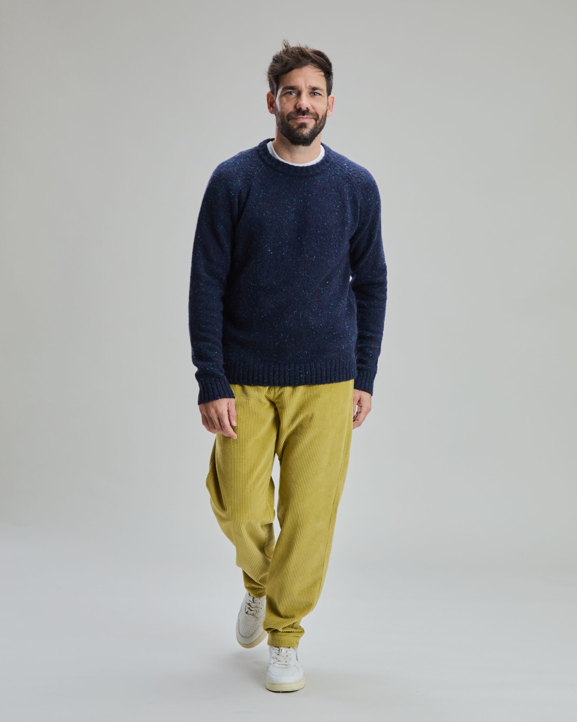 Wool Raglan Sweater Dark Blue