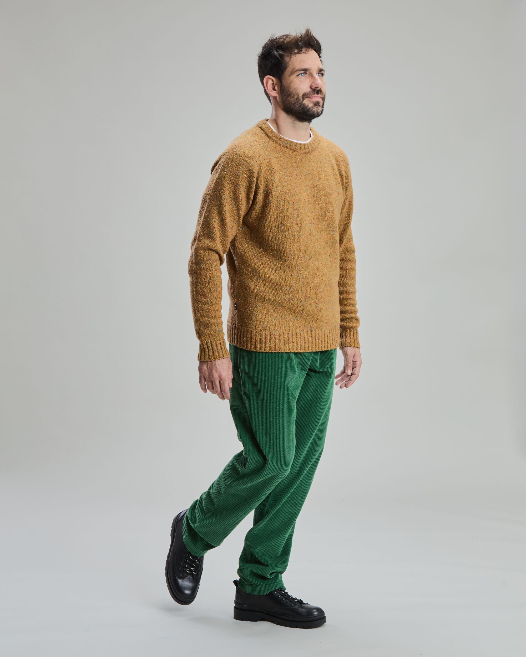 Wool Raglan Sweater Mustard