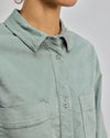 Velvet Boxy Shirt Light Green