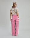 Velvet Straight Leg Pants Rose Pink