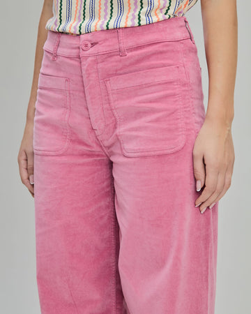 Velvet Straight Leg Pants Rose Pink