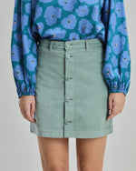Velvet Mini Skirt Light Green