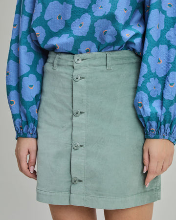 Velvet Mini Skirt Light Green