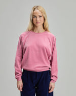 Velvet Corduroy Raglan Sweatshirt Pink Rose