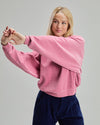 Velvet Corduroy Raglan Sweatshirt Pink Rose
