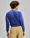 Velvet Corduroy Raglan Sweatshirt Blue