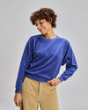 Velvet Corduroy Raglan Sweatshirt Blue