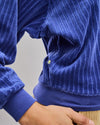 Velvet Corduroy Raglan Sweatshirt Blue